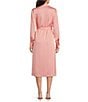 Alex Marie Tonya Long Sleeve Notch Collar V-Neck Midi Wrap Dress, Color:Pretty Pink - Image 2