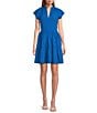 Color:Turquoise - Image 1 - Vanya V-Neck Short Sleeve Dress