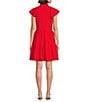 Color:Cherry - Image 2 - Vanya V-Neck Short Sleeve Dress