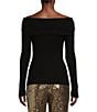 Alex Marie Whitney Ribbed Knit Folded Off-the-Shoulder Long Sleeve Sweater - Image 2