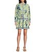 Alex Marie Wren Bird Print Long Sleeve Button Front Dress, Color:Bird Print - Image 1