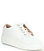 Color:White/Soft Gold - Image 1 - Wrenna Pearl Stud Embellished Leather Platform Sneakers