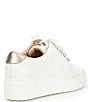 Color:White/Soft Gold - Image 2 - Wrenna Pearl Stud Embellished Leather Platform Sneakers