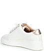 Color:White/Soft Gold - Image 3 - Wrenna Pearl Stud Embellished Leather Platform Sneakers