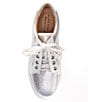 Color:Silver - Image 5 - WrennaThree Rhinestone Embellished Shimmer Fabric Platform Sneakers