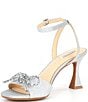 Color:Silver - Image 4 - Wylie Shimmer Jeweled Bow Dress Sandals