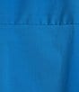 Color:Turquoise - Image 4 - x Brrr° Iris Cotton Poplin Moisture Wicking Point Collar Button Front Blouse