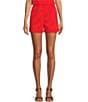Color:Cherry - Image 1 - x Brrr° Layla Mid Rise Moisture Wicking Pull-On Short