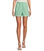 Color:Emerald Stripe - Image 1 - x Brrr° Layla Pin Stripe Coordinating Pull On Shorts