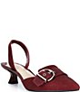 Alex Marie Zell Houndstooth Leather Buckle Ornament Slingback Pumps - Image 1