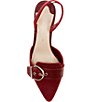 Alex Marie Zell Houndstooth Leather Buckle Ornament Slingback Pumps - Image 5