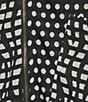Ali Miles Abstract Dotted Mock Neck Elbow Sleeve Zip-Front Tunic, Color:Black/White Print - Image 9