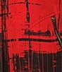 Ali Miles Abstract Print Soft Collar 3/4 Sleeve Zip-Up Jacket, Color:Bright Red - Image 5