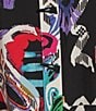 Ali Miles Abstract Printed Woven Wire Collar 3/4 Sleeve Button Front Tunic, Color:Abstract Multi - Image 6