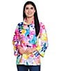 Ali Miles Abstract Wire Collar 3/4 Sleeve Button-Front Jacket, Color:Abstract Multi - Image 5