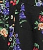 Ali Miles All-Over Floral Multi Print Linen Blend Point Collar Elbow Sleeve Button Front Tunic, Color:Black Multi - Image 3