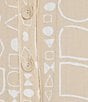 Ali Miles All-Over Geo Print Point Collar 3/4 Cinched Sleeve Button Front Tunic, Color:Khaki - Image 4
