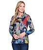 Ali Miles Brushed Knit Cinched Cowl Neck Long Sleeve Pullover, Color:Multi - Image 5