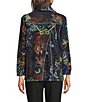 Ali Miles Brushed Knit Floral Abstract Cowl Neck 3/4 Sleeve Pullover Top - Image 2