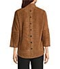 Ali Miles Brushed Knit Jacquard Mock Neck 3/4 Sleeve Top - Image 2