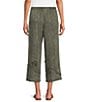 Ali Miles Coordinating Applique Drawstring Straight Pull-On Pants - Image 2