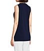 Color:Navy - Image 4 - Crepe Luxe Sleeveless Round Neck Tank