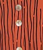 Ali Miles Crinkle Woven Abstract Stripe Wire Collar 3/4 Sleeve Button Front Tunic, Color:Spice - Image 6