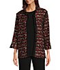 Ali Miles Jacquard Woven Printed Wire Collar 3/4 Sleeve Button Front Jacket,All Products : American Fashion Style Bags On Sale