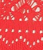 Ali Miles Knit Crochet V-Neck Short Dolman Sleeve Top - Image 4
