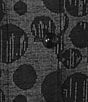 Ali Miles Knit Jacquard All Over Dots Stand Collar Long Sleeve Button Front Tunic, Color:Black Dot - Image 4