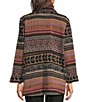 Ali Miles Knit Jacquard Multi Animal Print Open Front Long Sleeve Jacket - Image 2
