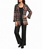 Ali Miles Knit Jacquard Multi Animal Print Open Front Long Sleeve Jacket - Image 3