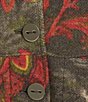 Ali Miles Knit Leaf Print Point Collar Long Sleeves Button Front Jacket - Image 4
