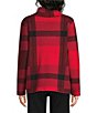 Ali Miles Knit Plaid Split Cowl Neck Long Sleeve Sweater Tunic - Image 2