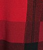 Ali Miles Knit Plaid Split Cowl Neck Long Sleeve Sweater Tunic - Image 4
