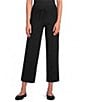 Ali Miles Knit Sweater Elastic Waistband Crop Length Straight Leg Front Drawstring Pants - Image 1