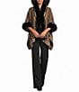 Ali Miles Knit Texture Stripe Borders Plush Trim Open Front 3/4 Sleeve Sweater Jacket - Image 5