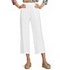 Ali Miles Linen Blend Woven Wide Leg Pull-On Cropped Pants - Image 1