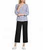 Ali Miles Linen Blend Woven Wide Leg Pull-On Cropped Pants - Image 3