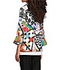 Ali Miles Multi Abstract Wire Collar 3/4 Sleeve Button Front Jacket - Image 3