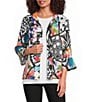 Ali Miles Multi Abstract Wire Collar 3/4 Sleeve Button Front Jacket - Image 1