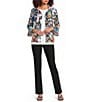 Ali Miles Multi Abstract Wire Collar 3/4 Sleeve Button Front Jacket - Image 5