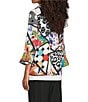 Ali Miles Multi Abstract Wire Collar 3/4 Sleeve Button Front Jacket - Image 6