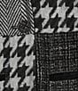 Ali Miles Multi Mixed Media Patchwork Houndstooth Shawl Collar Long Sleeve Button Front jacket, Color:Multi - Image 4