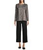 Ali Miles Muted Abstract Tile Print Scoop Neck Long Sleeve Reversible Tunic, Color:Multi - Image 3