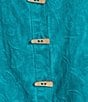 Ali Miles Paisley Jacquard Textured Wire Collar 3/4 Sleeve Button-Front Shirt - Image 4