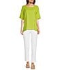 Color:White - Image 3 - Petite Size Basic Pull On Skinny Ankle Pants