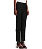 Ali Miles Petite Size Basic Pull On Skinny Ankle Pants, Color:Black - Image 4