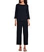 Ali Miles Petite Size Coordinating Wide Leg Pull-On Pants - Image 3