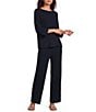 Ali Miles Petite Size Coordinating Wide Leg Pull-On Pants - Image 3